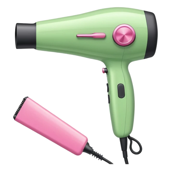 light green and pink hairdryer and straightener sticker