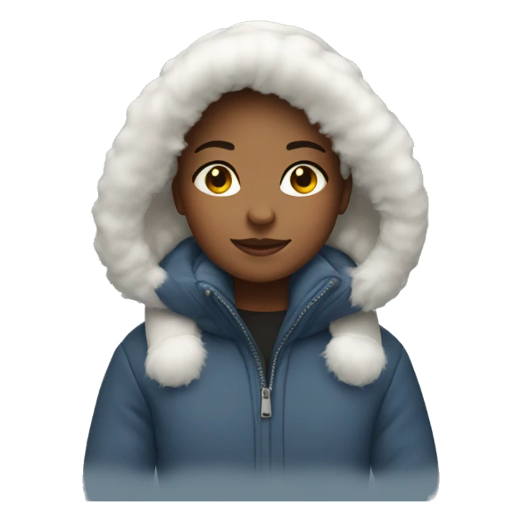 Girl wearing a big winter coat white  sticker