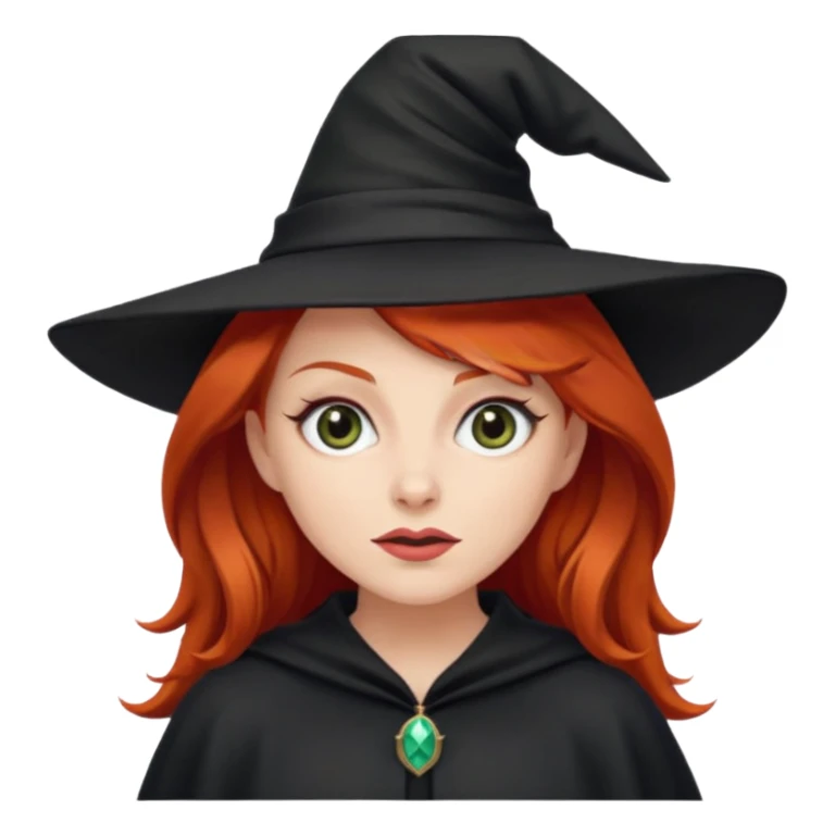 Red haired witch, sassy, rolling eyes upwards rude sticker