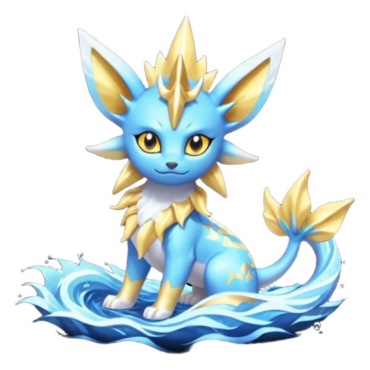 Solgaleo-Amaura-Vaporeon-fusion-hybrid-creature  sticker