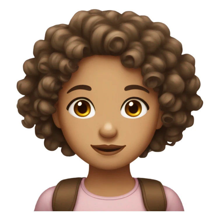 curly haired girl with olive skin and big brown eyes sticker