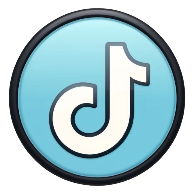 Verificación de tiktok en celeste con el check blanco sticker