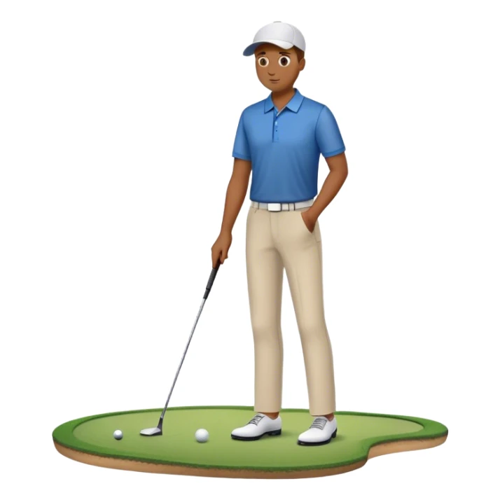 A man missing a putt on the 18th hole to lose a golf match sticker