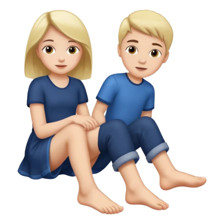 Girl feet in a boy face sticker