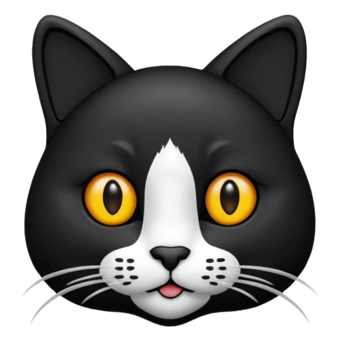 een zwarte kat met een hartje sticker