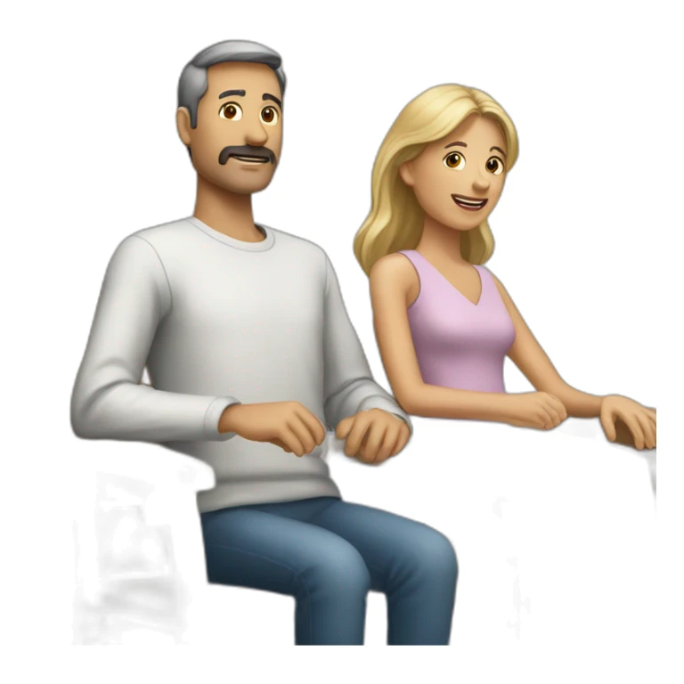 dos personas sentadas en sillas perspectiva desde atras sticker