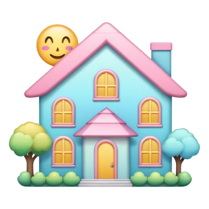 Colorful cute shiny Pastel house   sticker