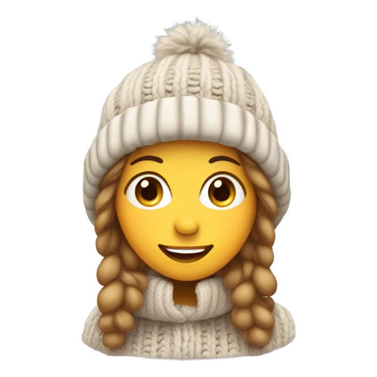woman with big winter hat sticker