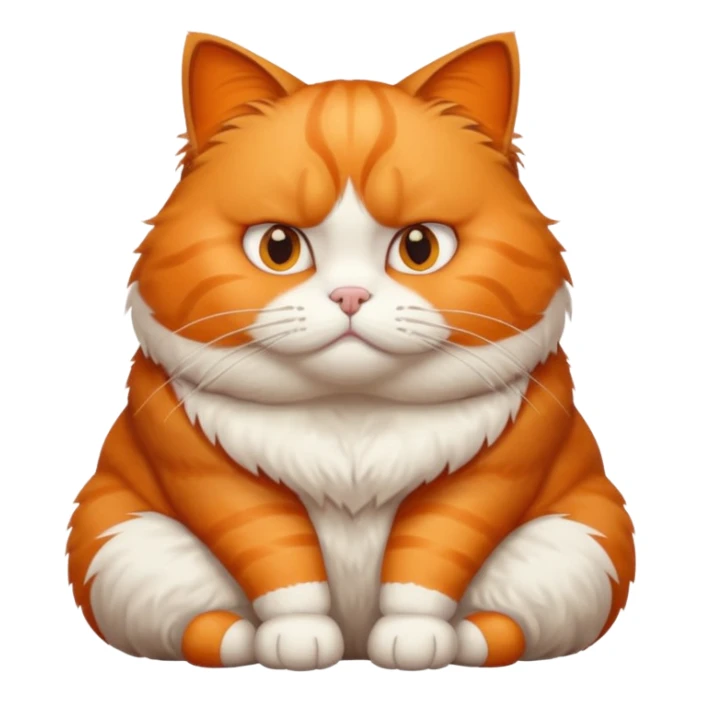 A fat cat sitting down and looking like they don’t care about it sticker