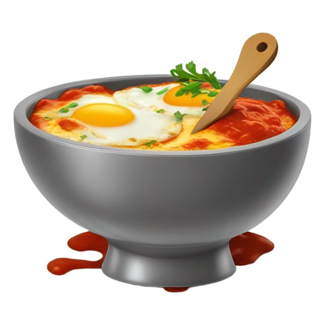 Shakshuka bowl mit roter Sauce  mit 3 Spiegeleiern  sticker