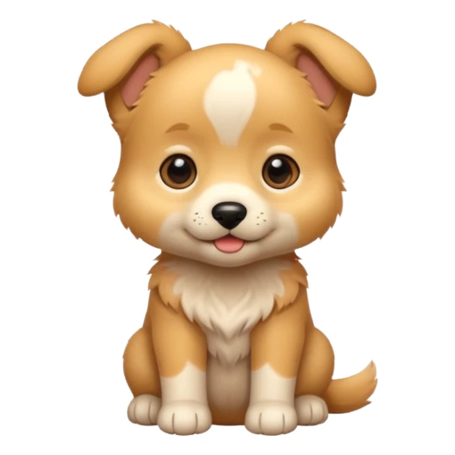 a bright puppy (less cheeks and less hair) sticker
