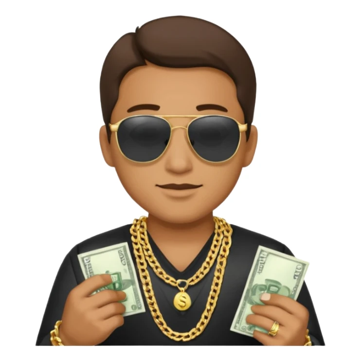 Knight gold chain sunglasses money sticker