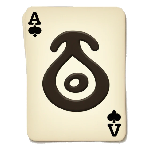 Q from a playing card sticker
