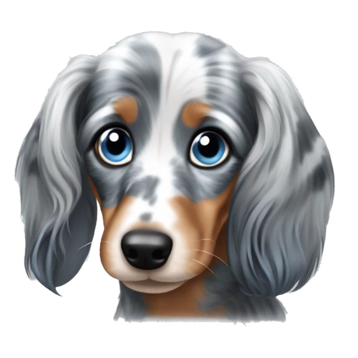Blue Merle long hair Mini dachshund  sticker