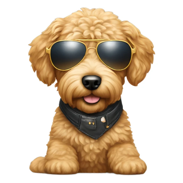 Mini golden doodle wearing aviator sunglasses  sticker