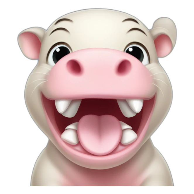 Screaming baby pigmy hippo sticker
