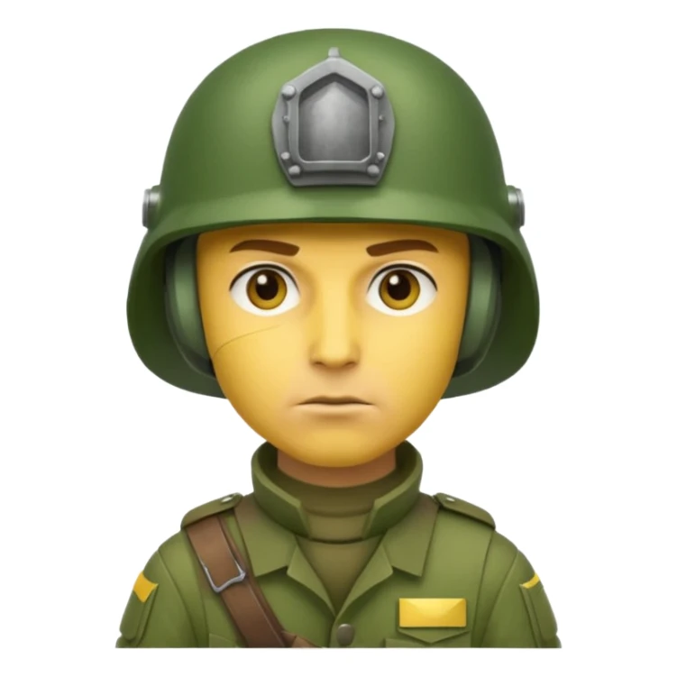 Soldier just face no body generic yellow skin with a BLANK  gunner helmet that IS GREEN AND has NO FUCKING ISIGNIA ON THE HELMET sticker