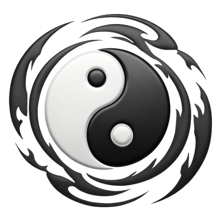 Taoist yin yang symbol with flowing energy sticker