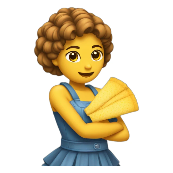 chica con abanico en la mano sticker