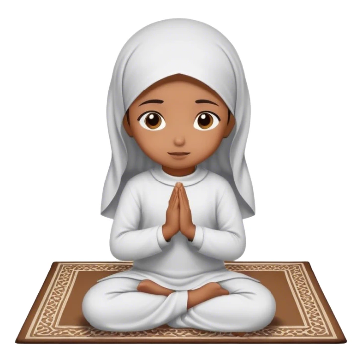 muslim girl praying on prayer mat sticker