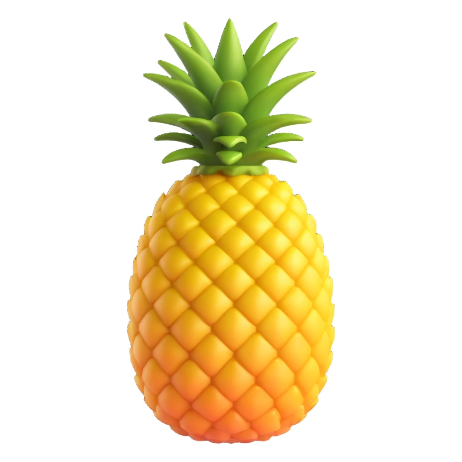 realistic and sharp pineapple icon without eyes, nose, or mouth sticker