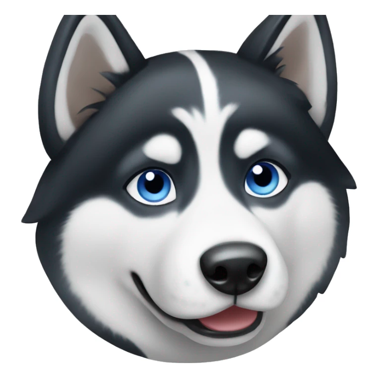 Black and white husky dog face with blue eyes sticker