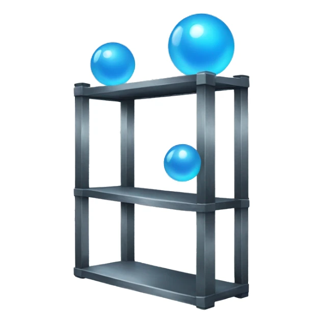 tall metal shelves with blue orb prophecies sticker