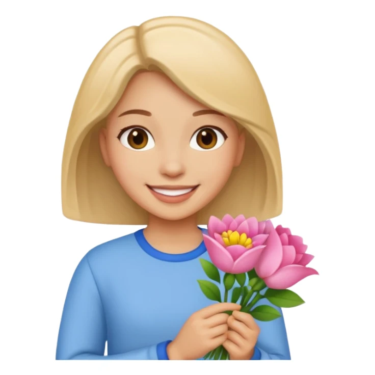 день рождения девушка с цветами sticker