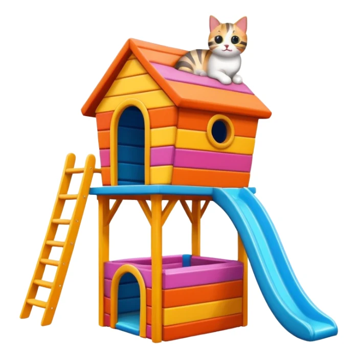 cats relaxing in a vertical playhouse sticker