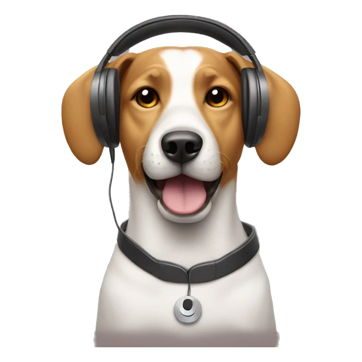 Dog wearing headphones  sticker