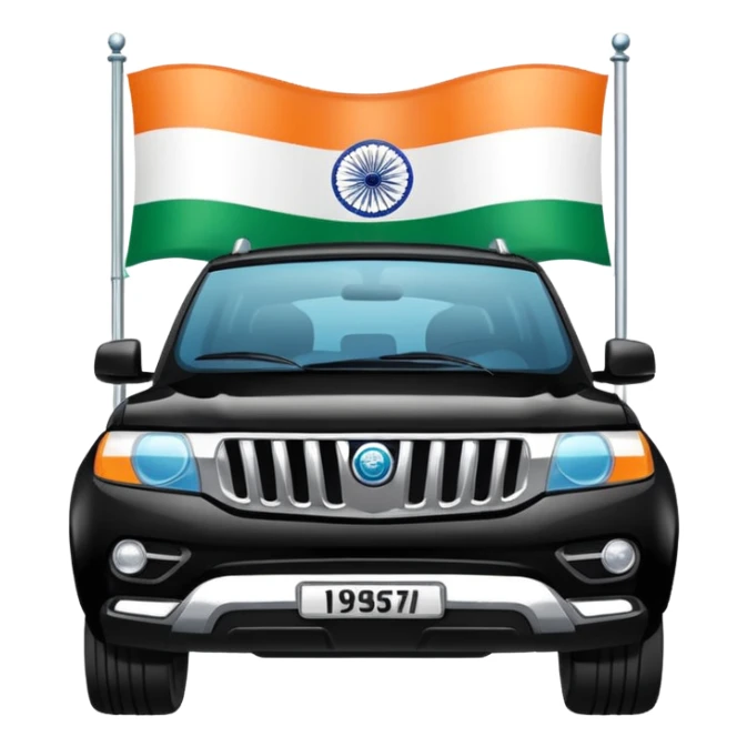 Black car fo officers India suv Indian.flag sticker
