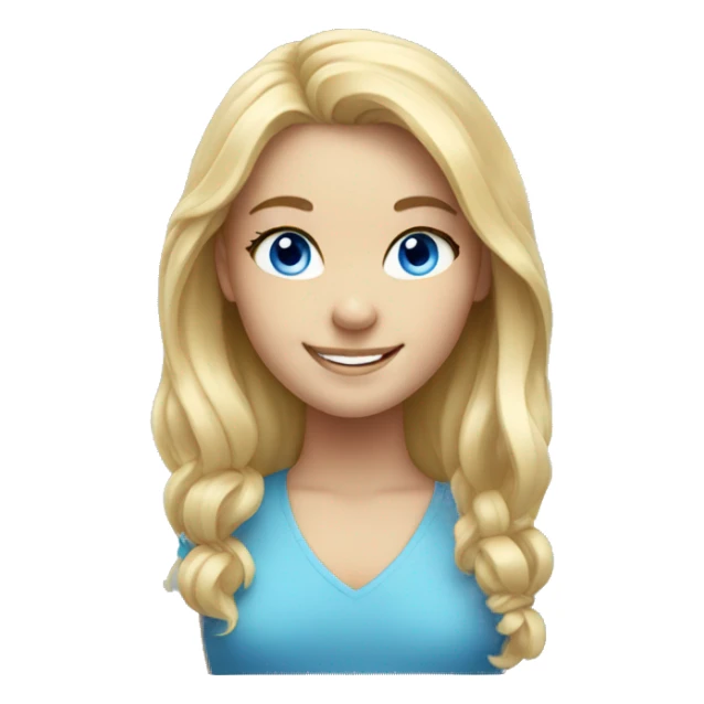 smiling blonde girl portrait blue eyes sticker