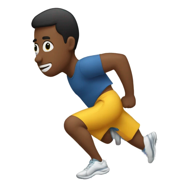 A person going for a jog. Their head is on upside down sticker