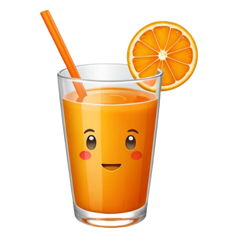 Ícone minimalista de copo com suco. Um canudinho e uma rodela de laranja. sticker