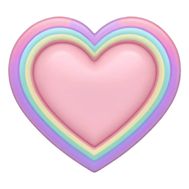pastel heart with a pastel rainbow border sticker