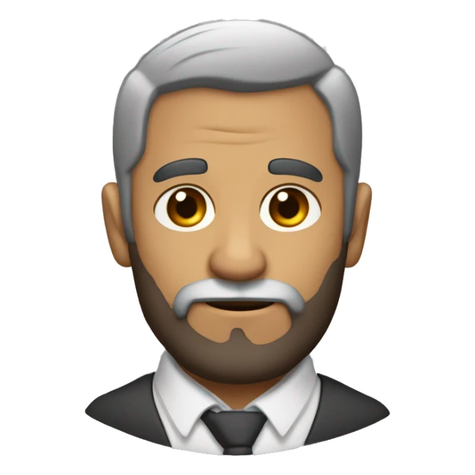 Homre emanarazado con barba ubia y calvo sticker