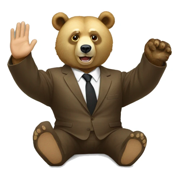 Putin sits on a bear and waves his hand sticker