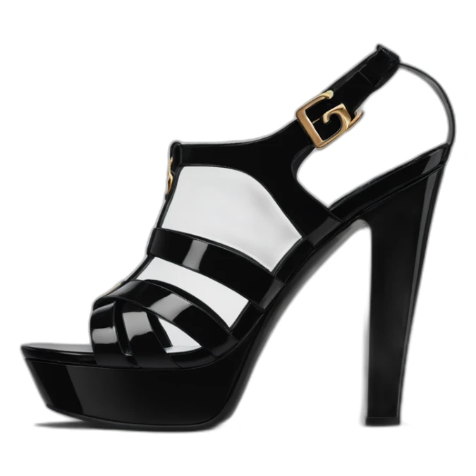 YSL TRIBUTE heel SANDAL black PATENT LEATHER sticker