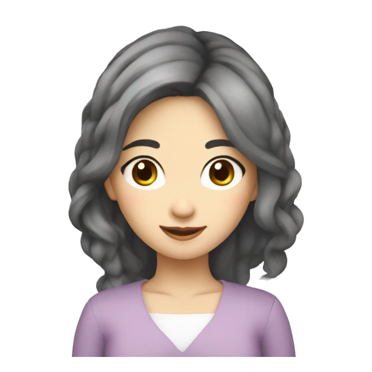 charming asian european woman ai avatar sticker