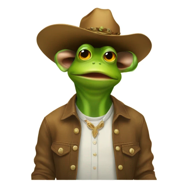 Me a frog sitting on a a cow looks like a cowboy sticker