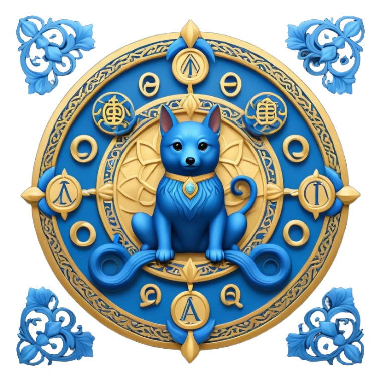 Blue Chi Roh with alpha and omega symbols sticker
