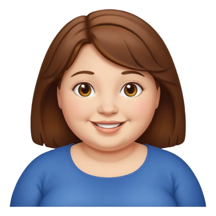 chubby lady with a brown hair sticker