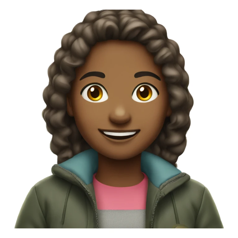 smiling girl outdoors in jacket sticker