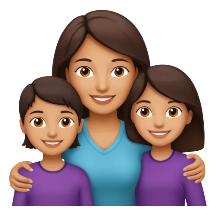 Latin mom with 3 kids. 2 girls and a boy sticker