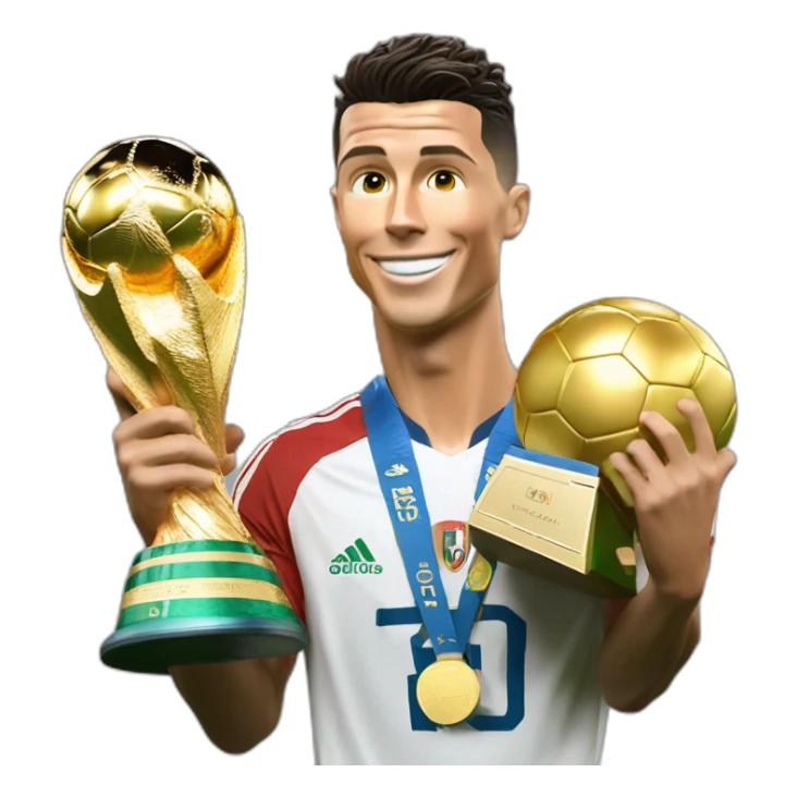 cristiano ronaldo gagne la coupe du monde sticker