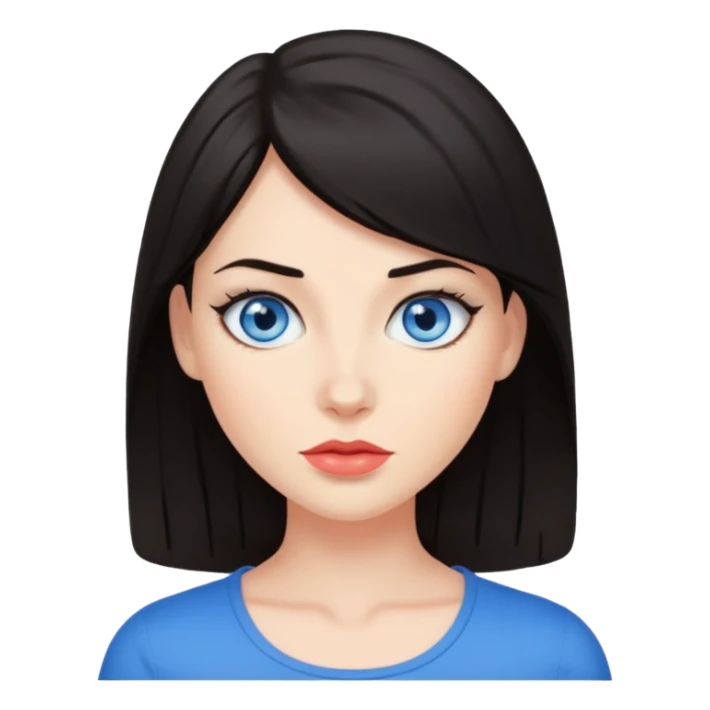 Sassy dark hair woman with blue eyes sticker