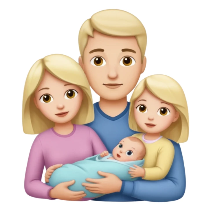 husband wife and baby girl sticker