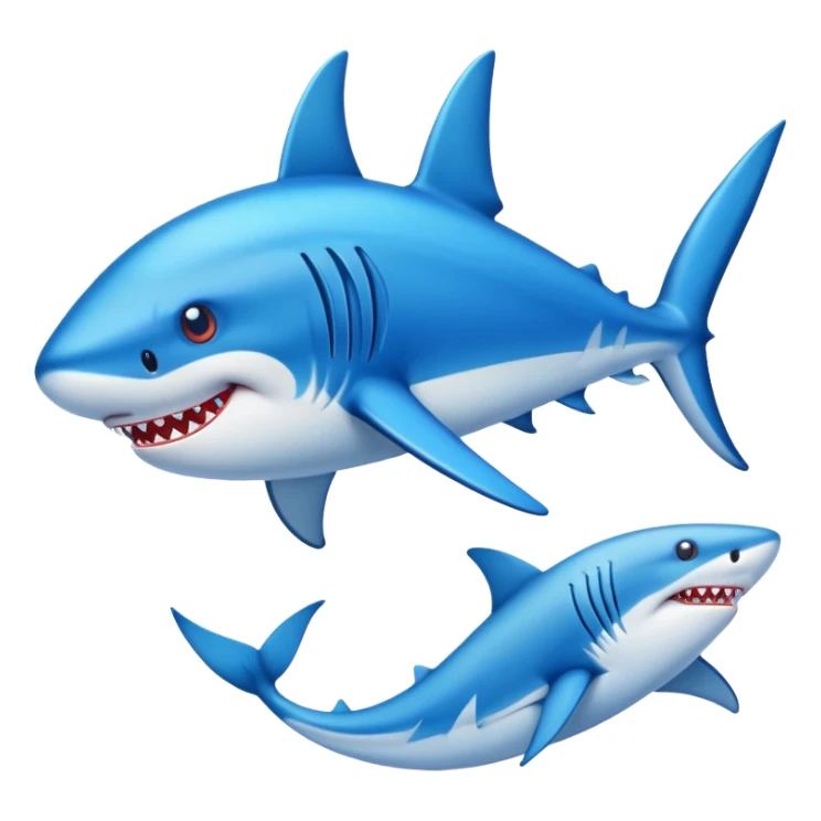 Tiburón con zapatos azules puestos sticker