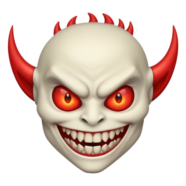 Demon with jagged sharp smile with glowing red eyes demon time sticker