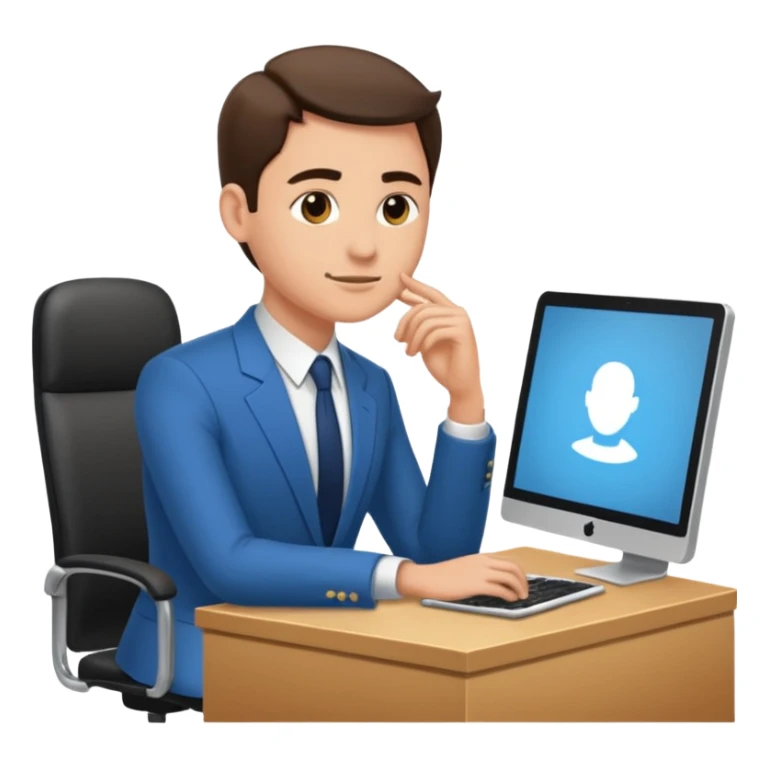 une image de 3/4 avec un recruteur à son bureau PAS DE FACE DE 3/4! qui regade un candidat assis en face de lui sticker